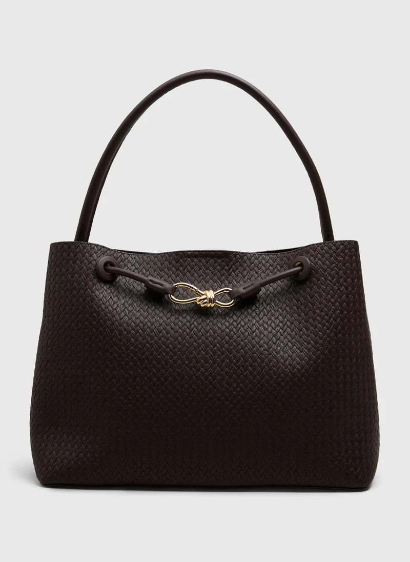 Matalan Brown Chocolate Brown Weave Tote Bag for Women | Best Price UAE